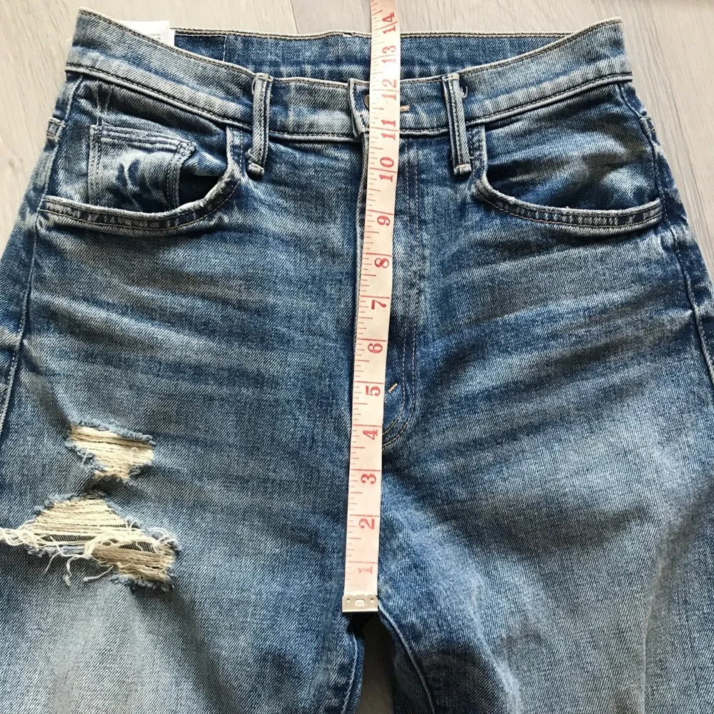 MOTHER DENIM THE LASSO SNEAK DISTRESSED WIDE LEG FRAY WOMENS 26
